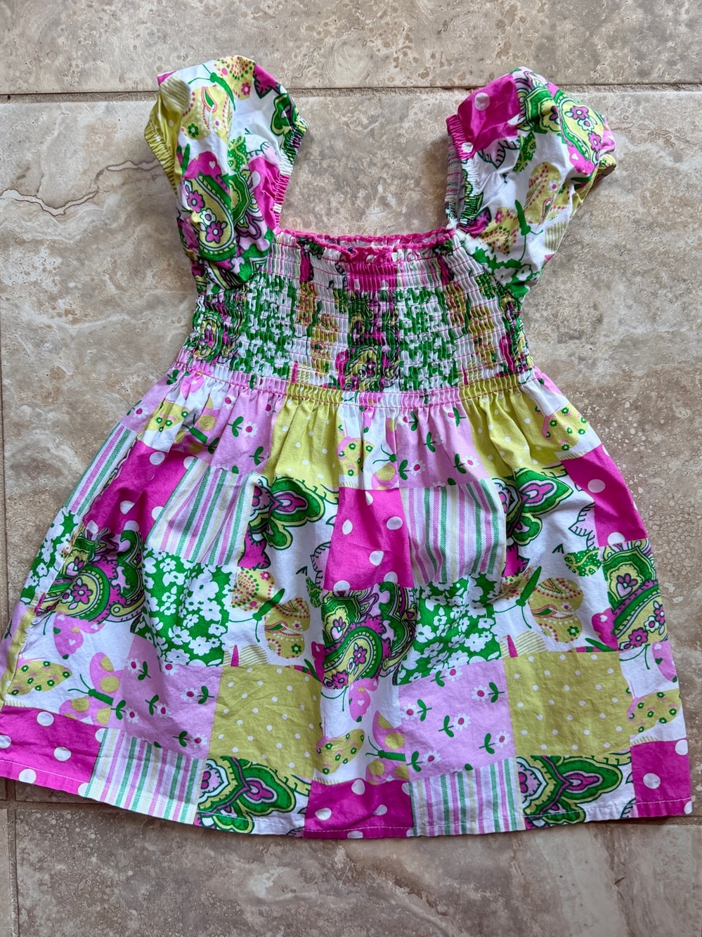 HARTSTRINGS Smocked Patchwork Top - 4T